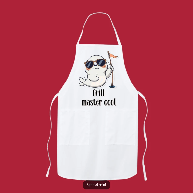 Funny Seal Chef Apron: Playful Sailor with Sunglasses, Fun Kitchen Gift