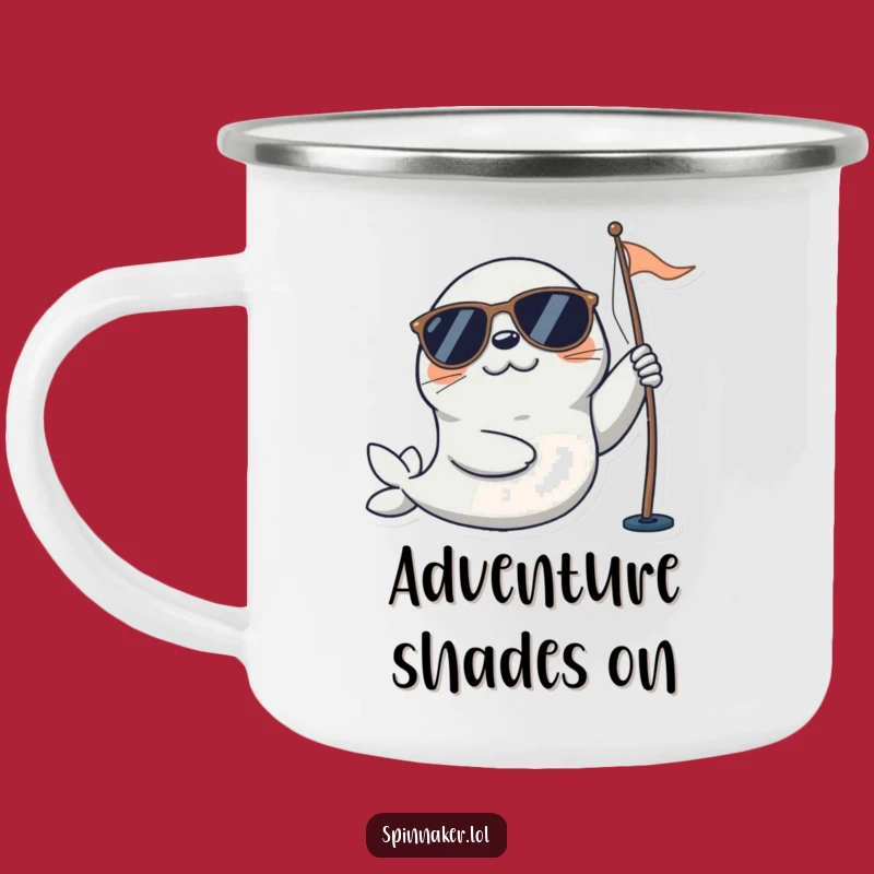 Funny Seal Camping Mug: Durable Drinkware with Playful Sailor, Sunglasses Gift