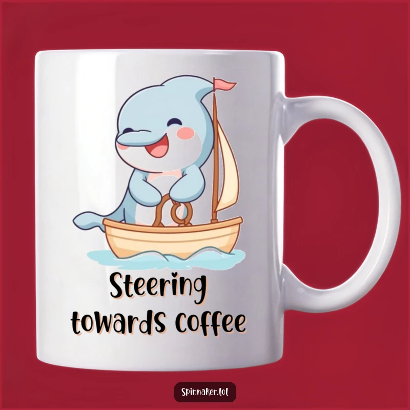 Funny Dolphin Sailor Mug: Grinning Captain Gift for Boat Lovers