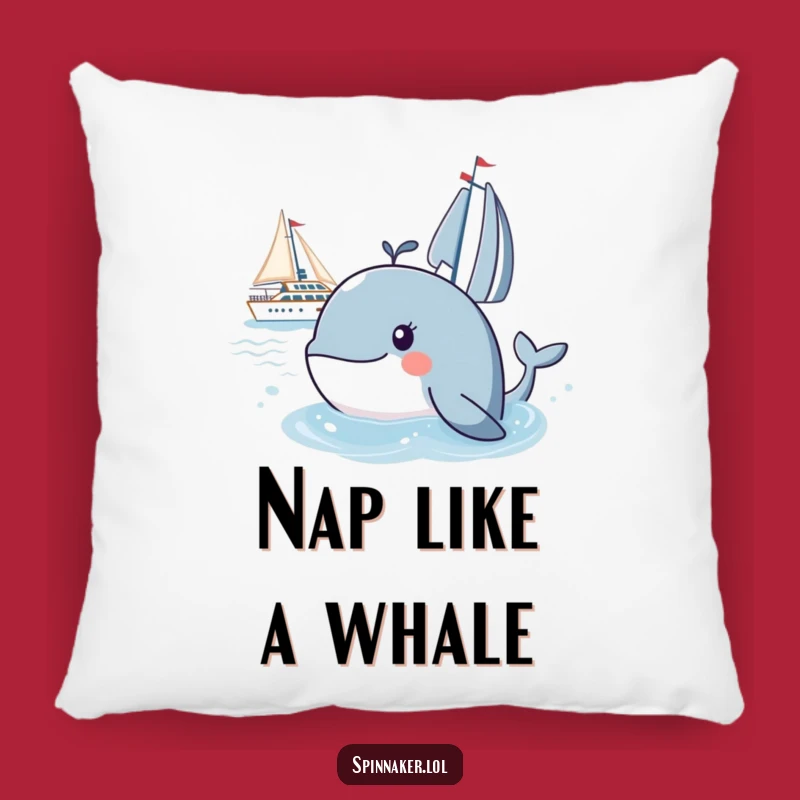 Funny Whale Yacht Pillow: Cozy Comfort with a Humorous Marine Touch