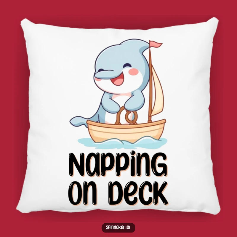 Funny Dolphin Sailor Pillow: Soft Grinning Captain Cushion Gift