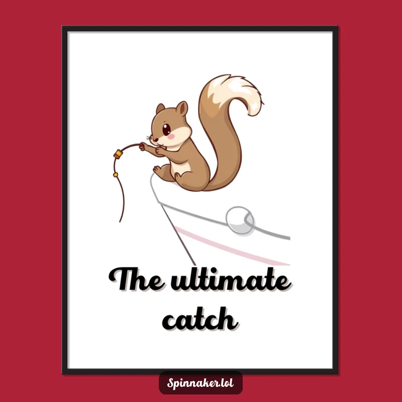 Funny Squirrel Yacht Digital Art: Instant Download, Quirky Funny Gift Decor