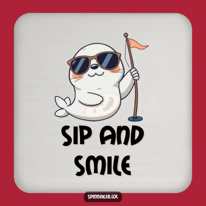 Funny Seal Coaster Set: Protect Surfaces with Playful Sailor Art