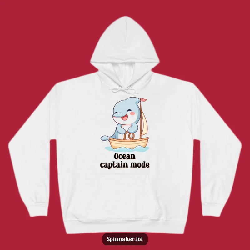 Funny Dolphin Sailor Hoodie: Cozy Grinning Captain Sweatshirt Gift