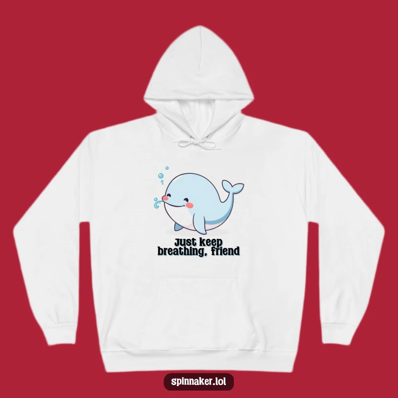Funny Whale Hoodie: Cozy Cetacean Blows Water, Ultimate Hilarious Gift for Ocean Enthusiasts