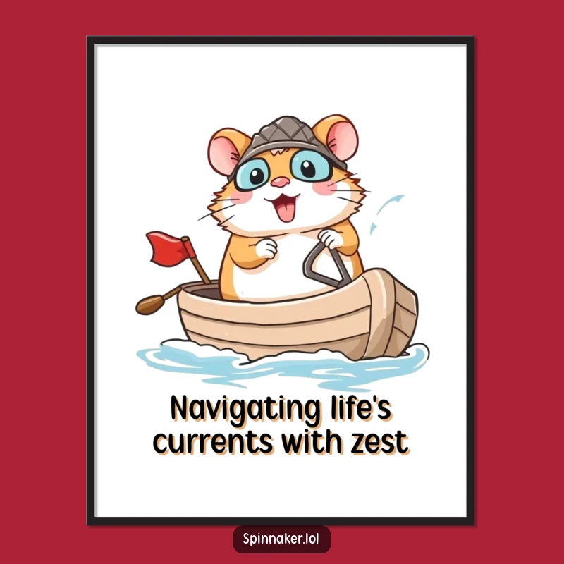 Free Printable Hamster Wall Art: Funny Boat Navigator Art, Hilarious Downloadable Decor