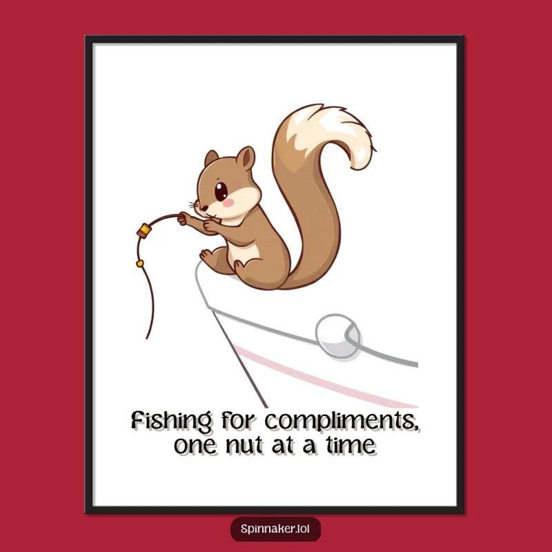 Free Printable Squirrel Wall Art: Funny Yacht Fishing Art, Hilarious Downloadable Decor