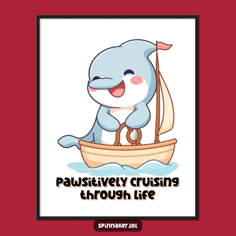 Funny Free Printable Dolphin Art: Grinning Sailor Downloadable Decor