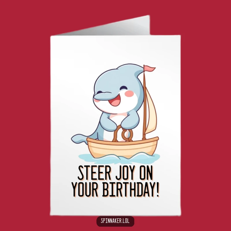 Free Printable Dolphin Birthday Card: Funny Sailor Dolphin DIY Gift