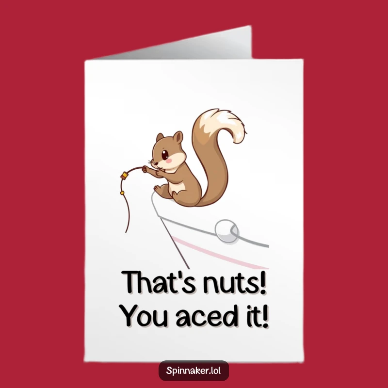 Free Printable Squirrel Congratulations Card: Funny Yacht Fishing, Downloadable Success
