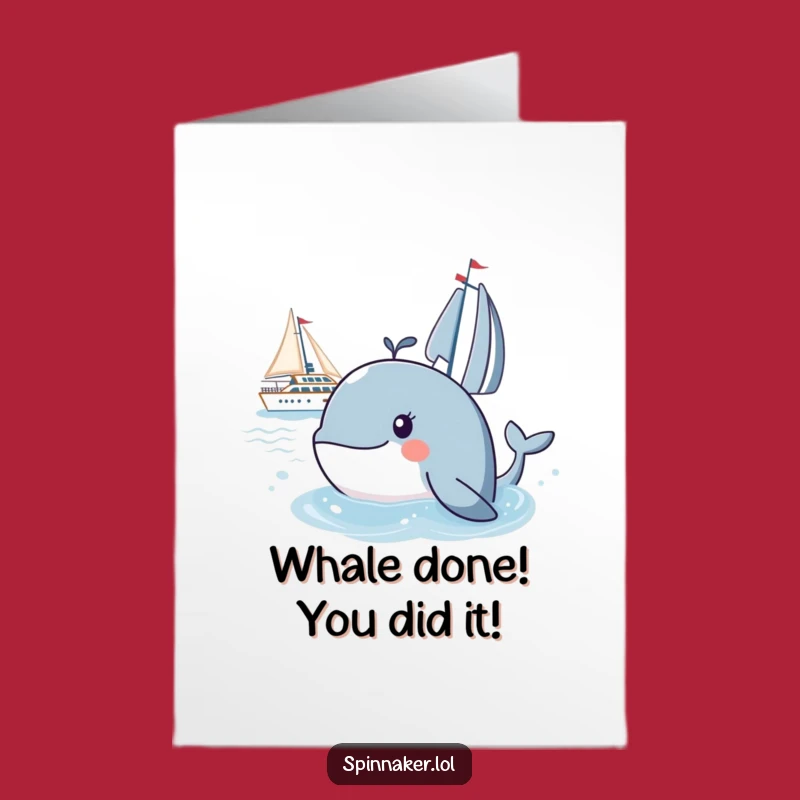 Free Printable Congrats Card: Curious Whale Yacht Fan - Funny Downloadable & Print at Home