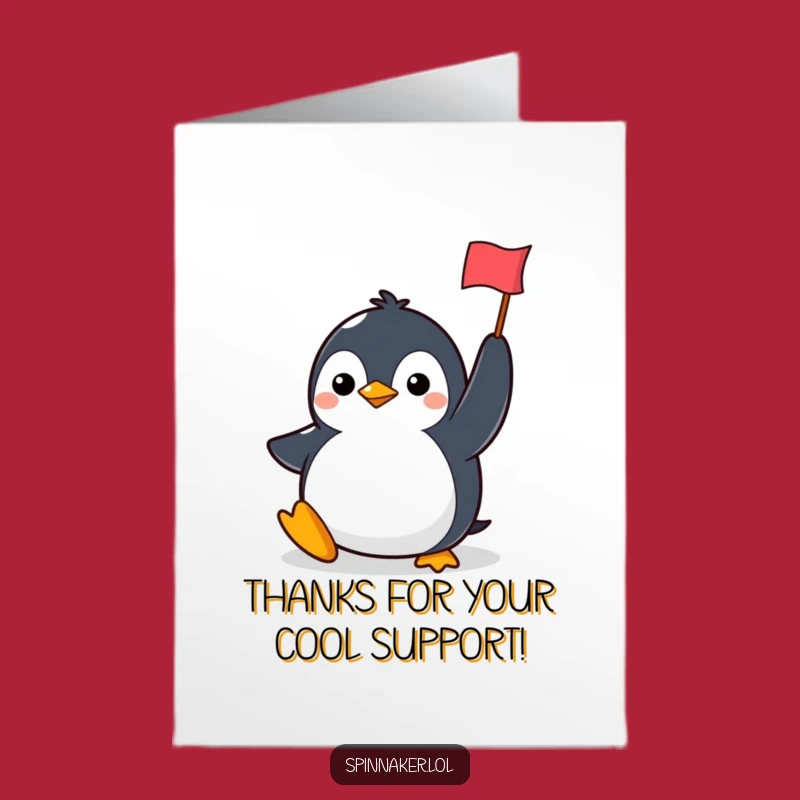 Funny Free Printable Thank You Card: Penguin Flag - Downloadable Appreciation