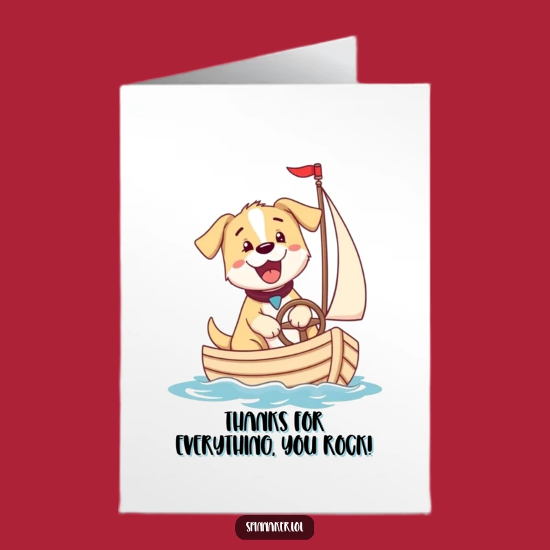 Free Printable Puppy Thank You Card: Funny Dog Sailboat, Downloadable Appreciation