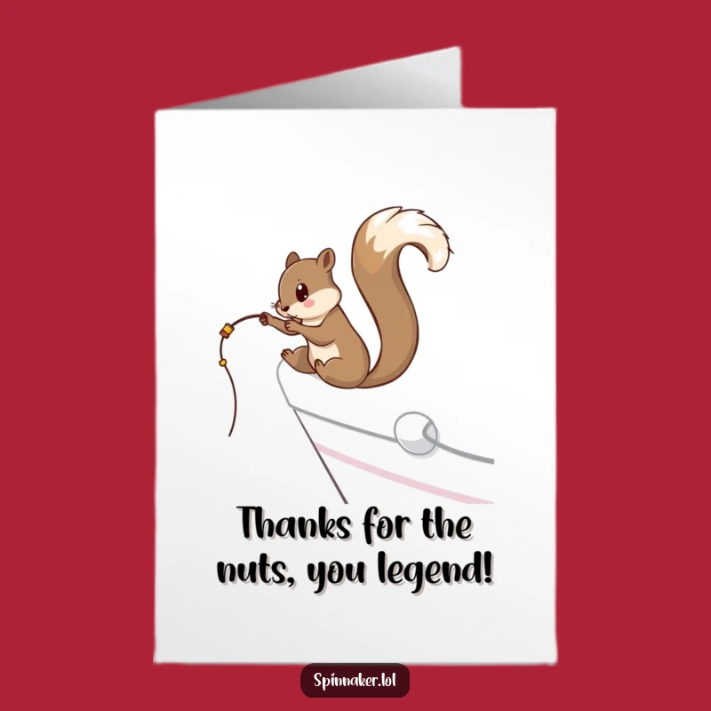 Free Printable Squirrel Thank You Card: Funny Yacht Fishing, Downloadable Appreciation