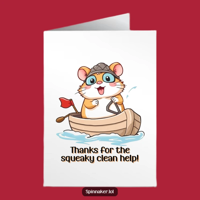 Free Printable Hamster Thank You Card: Funny Boat Navigator, Downloadable Appreciation