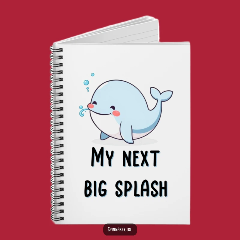 Funny Whale Notebook: Smiling Cetacean Blows Water, Hilarious Journal Gift for Ideas
