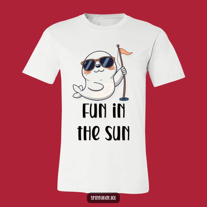 Funny Seal Sailing T-Shirt: Playful Character with Sunglasses, Fun Nautical Tee