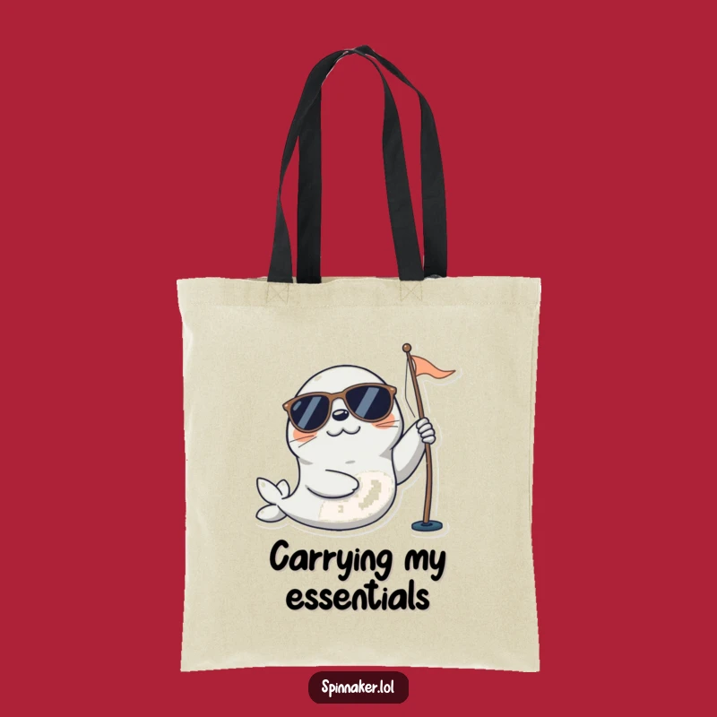 Funny Seal Tote Bag: Playful Sailor's Nautical Accessory with Sunglasses, Gift